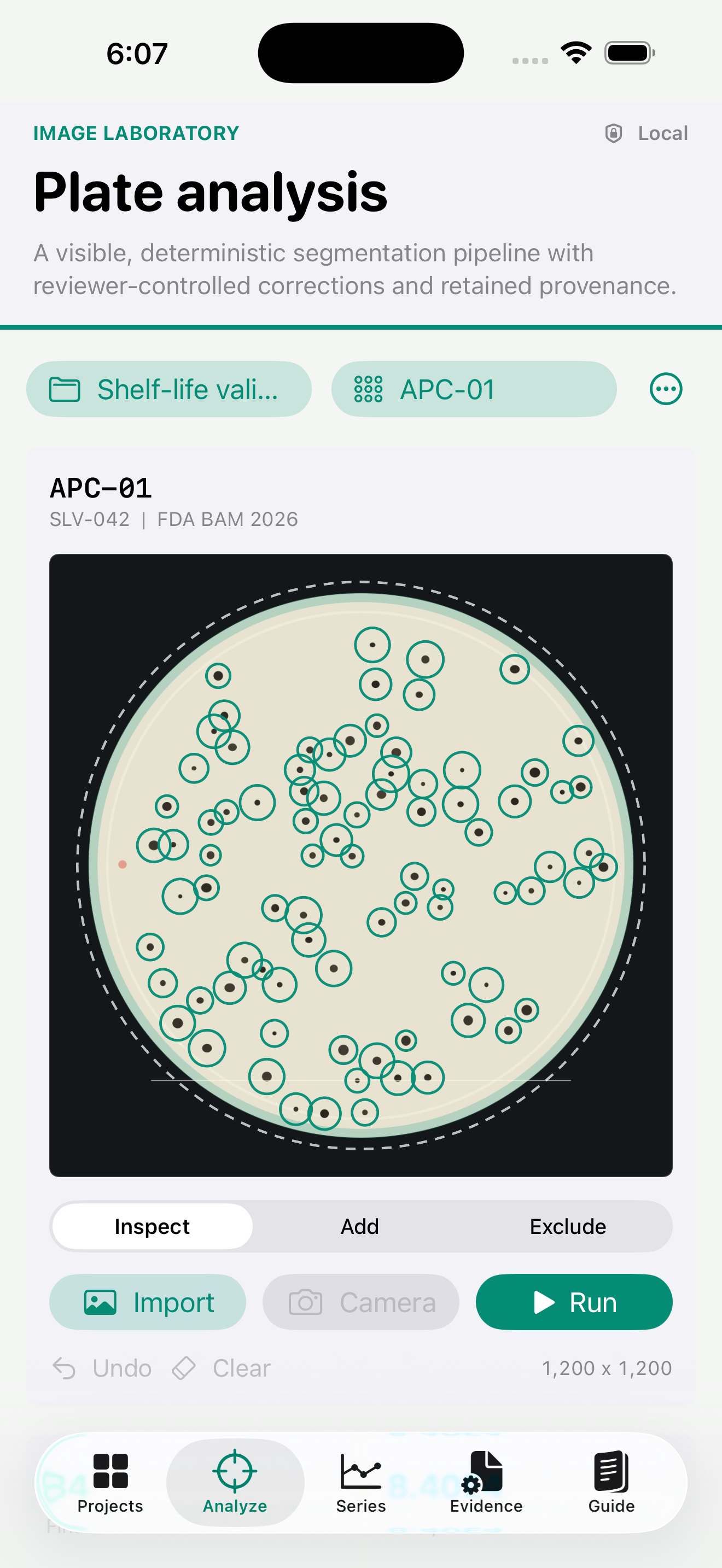 Colonygrid plate analysis on iPhone